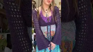 bell sleeve top tutorial up on my channel! ☺️🌿🌙✨ #shorts #crochettutorial #grwm #fairycore