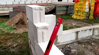 Как я ложу газобетон на обычную пену.