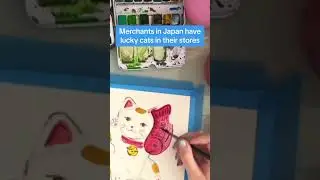 Painting a Lucky Cat in Watercolor | Zenart Supplies Espresso Palette 🌈🐱 #zenartsupplies #painting