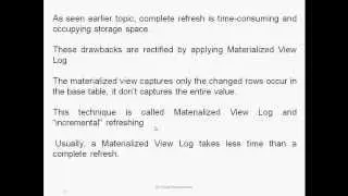 part 11 materialized view log