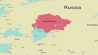 Animated map of Kazakhstan with borders