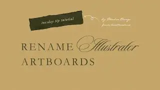 How to rename Illustrator artboards - quick and easy!