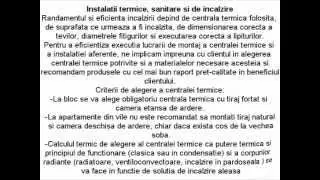 Instalatii termice, sanitare si de incalzire-montaj centrale termice la curte sau bloc.