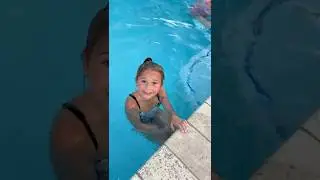 Lani shows mom she can swim 