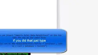 VB  Net, mySql database connection Part 1