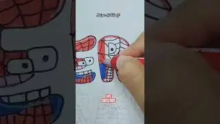 How to draw ALPHABET LORE SPIDERMAN (R) #shorts #alphabetlore #spiderman #spidermandrawing