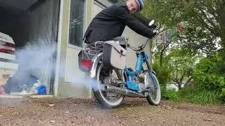 This is what it looks like when you have too much oil in your 2-stroke fuel mixture