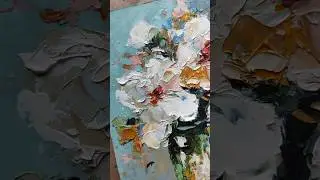 Цветы в вазе импасто