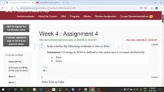 NPTEL#Introduction to Internet of Things#Quiz Week 04 Assignment#2024 July