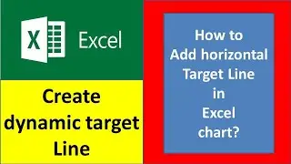 Create dynamic target line in excel chart | Add target line| 