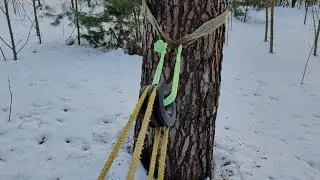3 блока! испытание двухручейкового полимерного  полиспаста.