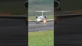 HARD LANDING!! Learjet 45 - Reva Air Ambulance | Dominica 🇩🇲 #aviation #avgeek #learjet