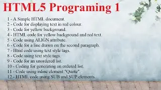 HTML5 Programing 1 