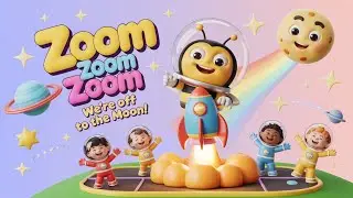🚀Zoom Zoom Zoom! Off to the Moon🌛 | Fun Kids Song & Space Adventure by HappyBee🐝| Nursery Rhyme 2025