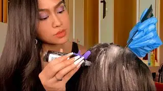 ASMR Scalp Check + Treatment (Scalp Massage, Scratching 4 DANDRUFF REMOVAL @ Hair Salon) Gum Chewing