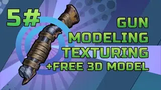 Blender 3d modeling - 5, modeling and texturing gun + free 3d model