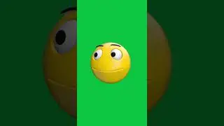 Emoji stareyes 3D green screen 