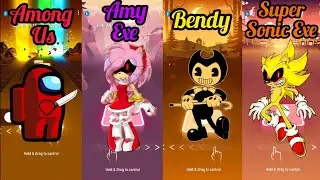 Among Us vs Amy Exe vs Bendy vs Super Sonic Exe - Tiles Hop