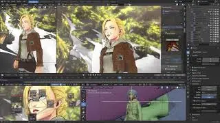 Attack on Titan Annie Leonheardt composition in Blender (WIP)
