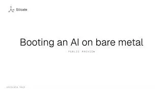 Silicate Zero: Booting an AI on Bare Metal