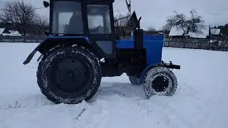 зимние экстремальные покатушки на тракторе мтз 80