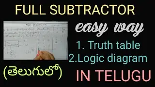 FULL SUBTRACTOR IN TELUGU - Digital Electronics in telugu,STLD,DLD - BTech, Diploma