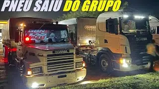SPEEDING UP AT NIGHT, THE TRAILER'S TIRE BURSTED!