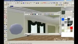 V-Ray for SketchUp - Using V-Ray two-sided material to create a curtain - tutorial