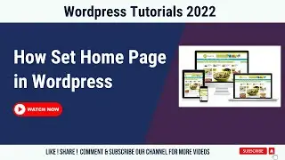 How to Set Any Page as homepage in Wordpress website | Wordpress Tutorial For Beginners
