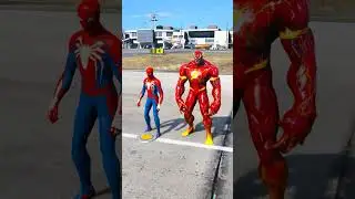 RED SPIDERMAN, IRONMAN VS GREEN HULK TEAM Which Random Team Will Win 132% #shorts #gta5 #hulk
