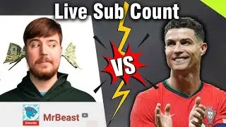🔴 LIVE: UR · Cristiano Ronaldo vs MrBeast Sub Count Battle
