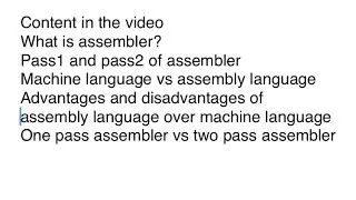 System programming:: Assembler introduction