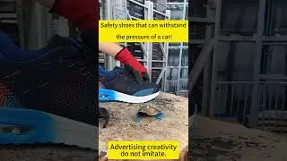 Safety shoes that can withstand the pressure of a car!Number:1073 #safetyshoes #workshoes #workboots