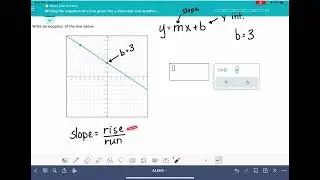 ALEKS: Writing the equation of a line given the y-intercept and another point