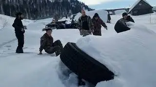 ЭВАКУАЦИЯ УАЗА .. СНЕГ ЛАВИНА