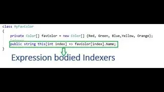Expression Bodied Member for C# Indexers