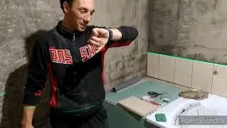 Укладка плитки на стены в ванной комнате  своими руками.