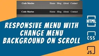 responsive menu with change menu background on scroll HTML CSS JS
