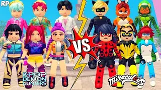 KPOP DEMON HUNTERS VS MIRACULOUS HEROES TRANSFORMATION NO MIRACULOUS RP - MIRACULOUS ROBLOX!