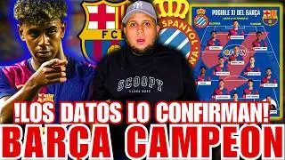 🚨BARÇA CAMPEÓN de LIGA! LOS DATOS lo CONFIRMAN! ALINEACIÓN y PREDICCIÓN CULÉ del BARÇA-ESPANYOL