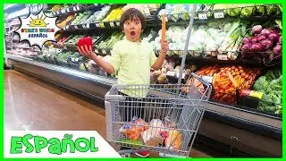 Ryan Juegos de Pretender Carritos de Compra de Tamaño de Niños  Aprende Opciones de Comida Saludable