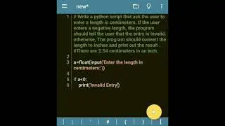 Python program to convert length in cm to inches