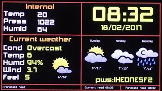 IOT Arduino project internet weather station V2 - RA8875 - Teensy 3.6 - ESP8266 - BME280
