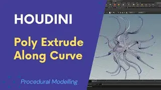 How To Poly Extrude Along A Curve | Houdini Procedural Modelling 
