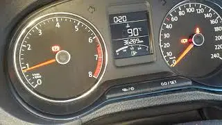 Время прогрева Поло с CWVA, при -28℃.