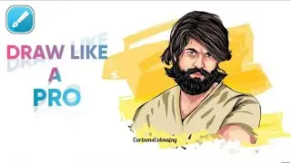 kgf yash|| how to draw digital drawing || infinity design tutorial || kgf ||