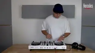 Matsu performs with limited edition Hercules DJControl Inpulse 500 White Edition controller