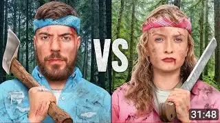 Man vs Woman Survive The Wilderness For $500000 - In Hindi