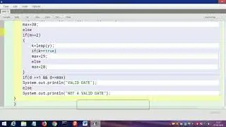 Java program to input date,month,year and check whether it is valid or invalid.