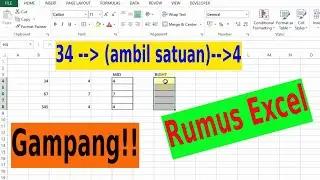 Cara Mengambil Angka Satuan di Excel